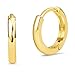 14k Gold Plated Brass Small Plain Hoop Huggie Baby Girls Earrings