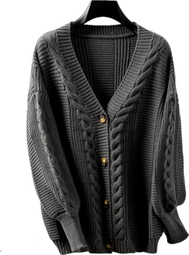 トップス ALMOSTBLACK OVERSIZE KNIT CARDIGAN Women's Chunky Oversized Cardigan Sweaters Long Lantern Sleeve