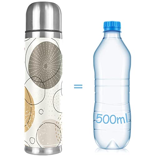 Stainless Steel Leather Vacuum Insulated Mug Abstract Thermos Water Bottle For Hot And Cold Drinks Kids Adults 16 Oz #TOP3