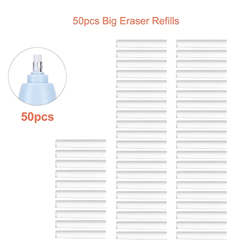 Buzhi Eraser Refills,Portable Electric Eraser Refills 50Pcs Dia. 5Mm Big Eraser Refills Replaceable Rubbers Stationery Supplies For School Students Artists Drawing Painting Sketching Use #TOP7