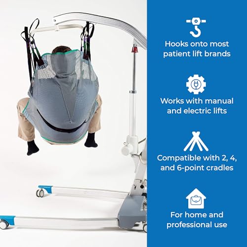 Patient Aid Full Body Divided Leg Sling - Easy-to-Wash Mesh Fabric for Bathing and Toileting - Comfy Safe Lifting for The Elderly and Non-Weight Bearing - Medium, 225lb. Maximum Carrying Capacity
