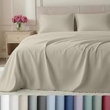 California Design Den Split King Sheet Set - Luxury 800 Thread Count, 100% Cotton Sateen, Bedding Set with Deep Pockets Sheets - Beige