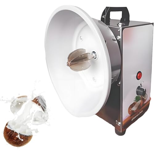 GLBMXDD Rallador de Coco eléctrico de 3 velocidades, Herramienta Comercial de Acero Inoxidable para Quitar la Pulpa del Coco con Cubierta Antipolvo, para panadería y Uso doméstico.
