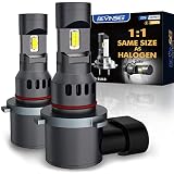 Bevinsee 9145 H10 LED Fog Light Bulbs, 70W 10000LM 6000K White 9140 Fog Light Bulbs, 1:1 Halogen Rep