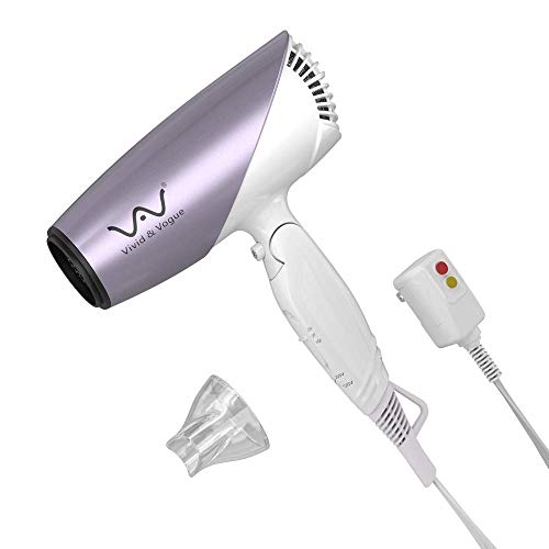 Vav 1875W Negative Ion Medium Size Hair Dryer, Home-Use&Professional Blow Dryer With Folding Handle, Dual Voltage Travel Dryer #TOP5