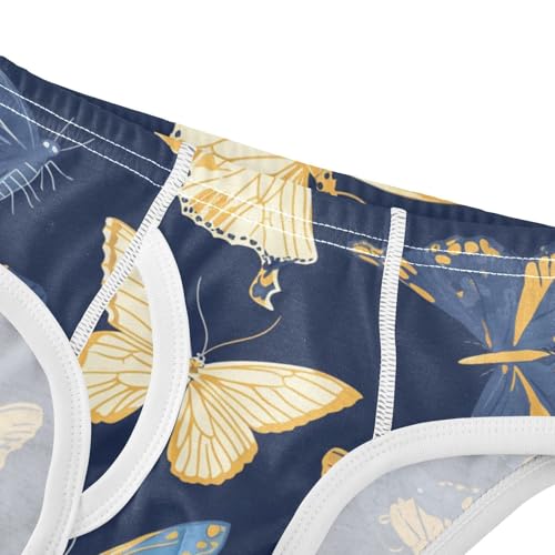 KLL Blue and Yellow Butterflies Toddler Boys Comfort Training Underwear Breathable Children Undies4