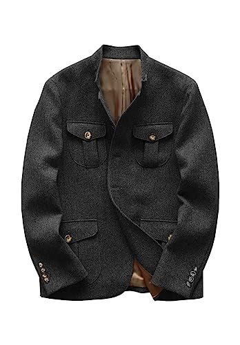 Men's Herringbone Jacket Casual Vintage Sport Coat Wedding Dinner Blazer2