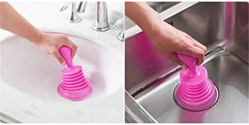 Flybloom Toilet Suction Plunger Home Kitchen Sink Plunger Blocked Toilet Bath Drain Unblock Sinks Pipe Cleaner,Rose Red