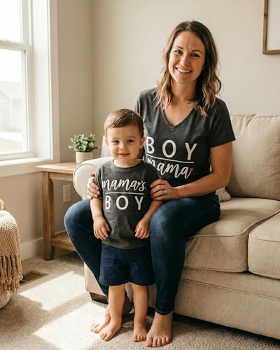 Image of Boy Mama Matching Mommy and Me Outfits Mom Daughter Shirts Mothers Day Outfits Mama Mini Clothing