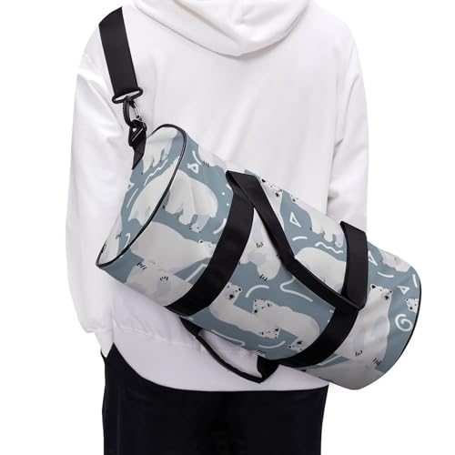 Sac de gym ours polaire blanc duffel bag randonnée voyage 45cm - 6