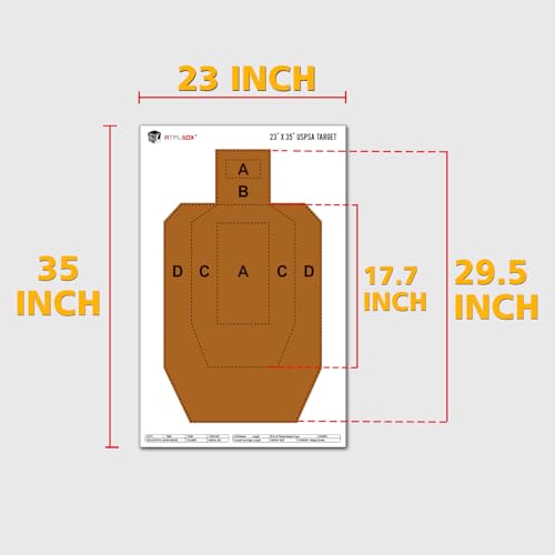 ATFLBOX 23" x 35" IPSC/USPSA Practice Paper Shooting Targets, Competition Torso Target, Paper Silhouette Shooting Target, Suitable for Pistol, Rifle, Handgun, shotgun shooting range training (25 PACK) by Atflbox - Image 3