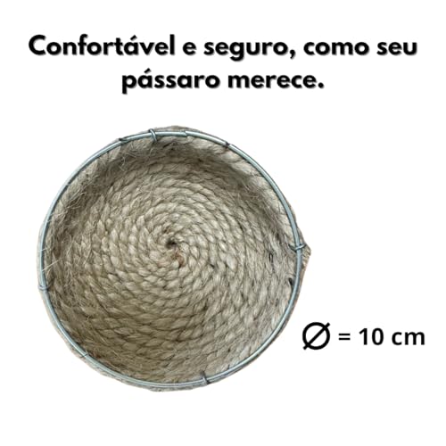 Ninho de corda para aves, ideal para gaiolas. Conforto e segurança para seus pássaros!