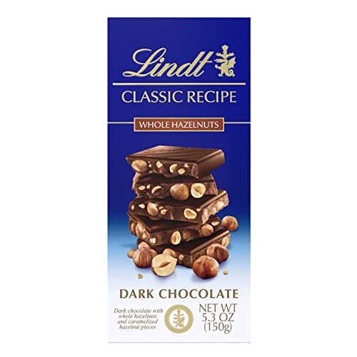 Lindt Classic Recipe Whole Hazelnut Dark Chocolate Bar, Mother's Day Chocolate, 5.3 Oz. (12 Pack) #TOP4