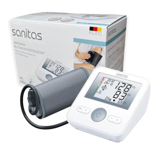 Sanitas SBM 18 Oberarm-Blutdruckmessgerät, Manschettensitzkontrolle, farbige Einstufung der Messergebnisse