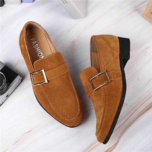 Men's Suede Penny Loafers Slip On Soft Leather Dress Tuxedo Shoes Casual Lightweight Moccasins Driving Boat Shoes2
