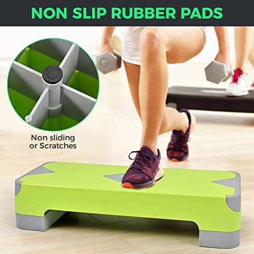 PP PERFORMANCE Height Adjustable Aerobic Step for Exercise Workout with 10cm 15cm 20cm Fitness Levels