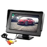 Monitor de carro TFT colorido de 10 cm com resolução de 480 x 272 + monitor de sistema de espelho retrovisor de carro, mini monitor para carro/automóvel