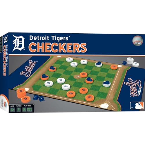 MasterPieces MLB Detroit Tigers Checkers Board Game, For 2 Players,