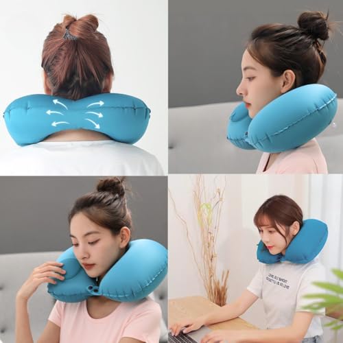 Travesseiro Almofada de Viagem Inflável Comfort Ergonômico para Pescoço Premium