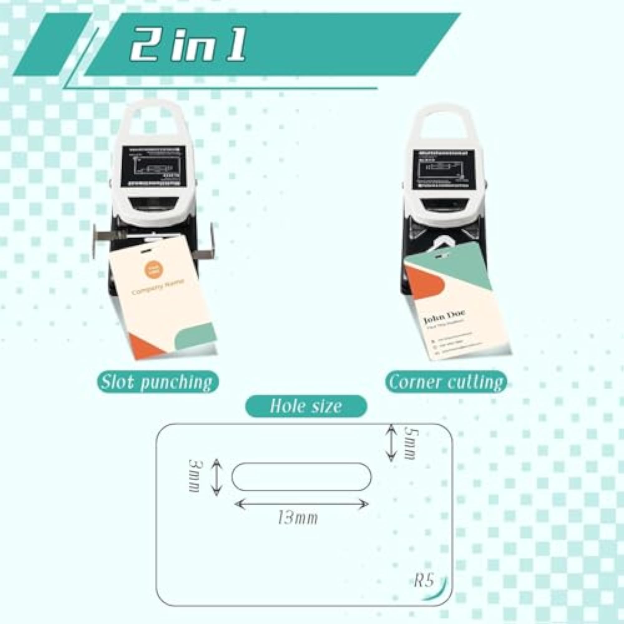 2 in 1 Card Corner Trimmer and Slot Hole Punch Tool