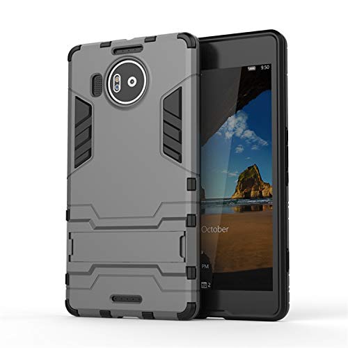 Cocomii Iron Man Armor Microsoft Lumia 950 XL Case, Slim Thin Matte Vertical & Horizontal Kickstand Reinforced Drop Protection Fashion Bumper Cover Compatible with Microsoft Lumia 950 XL (Gray)