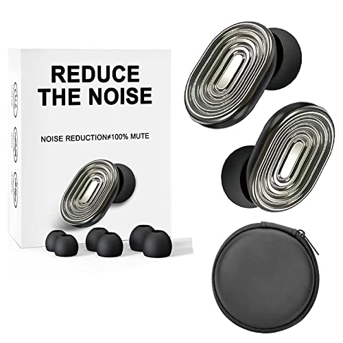 Ear Plugs For Sleeping Noise Cancelling， Reusable Silicone Earplugs For Concerts，Quiet Noise Ear Plugs For Shooting Range/Noise Sensitivity/Motorcycles/Hearing Protection -S M L Bright Black, Case #TOP6