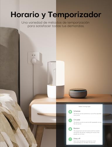 Maxcio Enchufe Inteligente, Módulo Enchufe WiFi 16A con Medidor de Consumo Eléctrico, Compatible con Alexa y Google Assistant, Control Remoto por App, Temporizador Programable (3680W Máx) - imagen 8