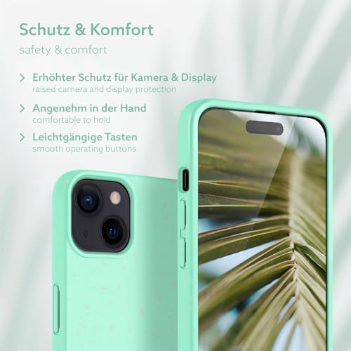 Coque iPhone 15 végétale et végane ONEFLOW Sama Sama turquoise durable