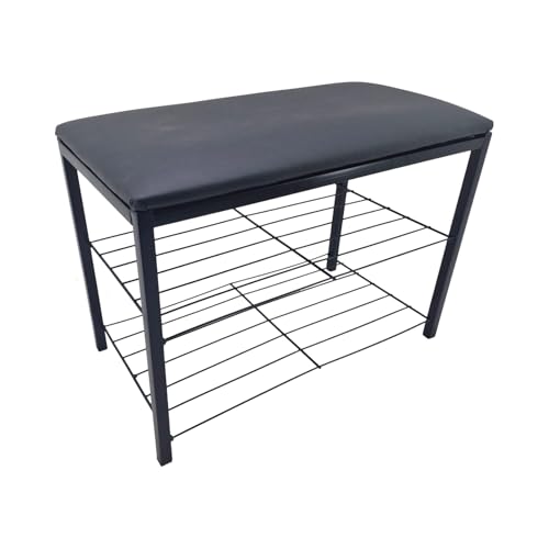 Banco Sapateira Em Aço Almofadado Com Ponteira de Borracha E Grade Reforçado Banqueta