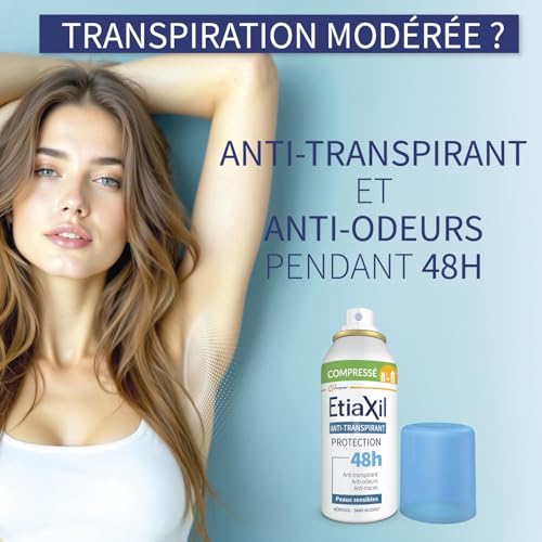 ETIAXIL - Anti-transpirant - Transpiration Modérée - Aisselles - COMPRESSÉ - Peaux Sensibles - 100 ml (Lot de 2) – vue 6
