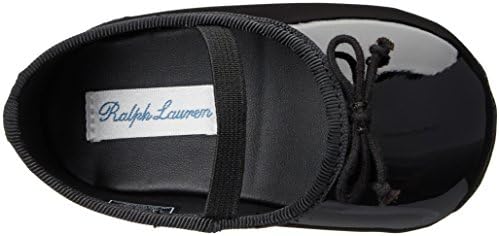 POLO RALPH LAUREN Kids Baby-Girl's Allie Ballet Flat, Black Patent, Ruby, Black/Red/White, 0 M US Infant | Image 4