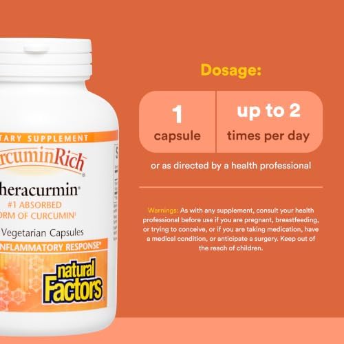 Natural Factors - CurcuminRich Theracurmin 30mg, Inflammation Support for Joints, Heart, and Circulation, 120 Vegetarian Capsules - 2