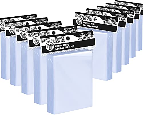 YKToyz 1000 PCS Card Sleeves Toploaders for Trading Cards, Soft Clear Baseball Card Sleeves Card Protectors Penny Sleeves Fit for Baseball Cards, Sports Cards, Yugioh Cards, MTG Cards (1000)