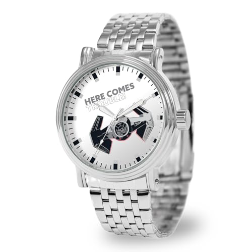 Montre à quartz STAR WARS vintage en argent avec bracelet rétro pour adulte
