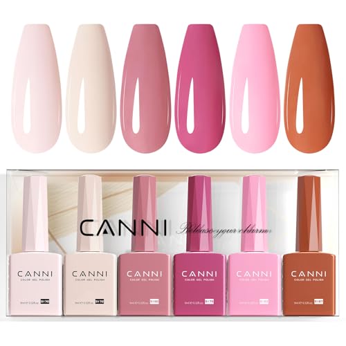 CANNI Vernis Gel Semi Permanent 6 Couleurs Rose 9ml