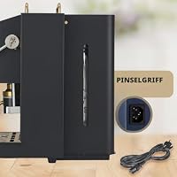 FABER COFFEE MACHINES | Deluxe 3.0 | Kaffeemaschine ESE 44mm mit Elektroventil, herausnehmbarer Padhalter, 1L Glasbehälter und verstellbarer Messing-Padpresser (Schwarz, Messing) – Ansicht 5