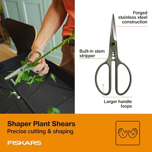 Fiskars Indoor Plant Care 3-Piece Set, Precision Gardening Tools, Green | Nesting Storage Caddy, Detail Snips, Stem Shears & Bypass Pruner for Trimming & Shaping Houseplants, Stainless Steel Blades - image 5
