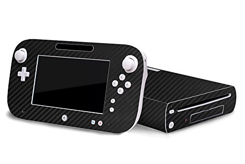 3D Carbon Fiber Black - Air Release Vinyl Decal Faceplate Mod Skin Kit By System Skins - Compatible With Nintendo Wii U Console #TOP1