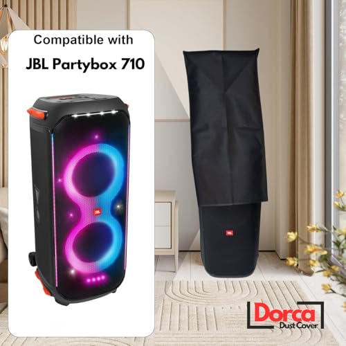 Image of Dorca Dust Cover compatible for JBLPartyBox710 Portable Party Speaker | Dust Proof, Water Resistant Protective Cover | Keeps Speaker Looking New | Black