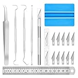 Weit verbreitet: Perfekt für Papierarbeiten, selbstklebendes Vinyl, Nähen, Silhouette, Schriftzüge, Cameo und grundlegende Bastelarbeiten. Es kann als Schmutzentferner, Bienenstichentferner, Scrapbooking, Wachsschnitzen, Wachserkennung, Verschönerung, Stickerei, Karton, Bastelauswahl, Strasseinlage usw. verwendet werden. Die Verwendungsmöglichkeiten sind endlos.