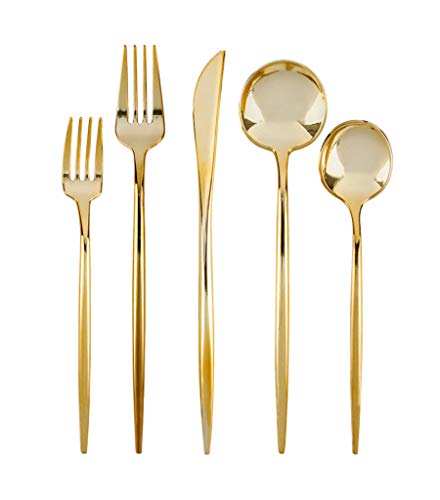 Blue Sky Plastic Fork | Gold | Novelty Flatware | 32 Pcs. #TOP1