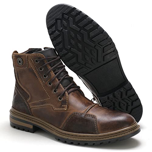 Bota Masculina Casual Adventure Trilha, Couro Marrom, Estilo Militar (Taup, BR, Adulto, Numérico, 43