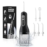 Water Flossers for Teeth Cordless, 260ml Portable Oral Irrigator with 4 Modes DIY Strength, 40 Day Battery, 5 Jet Tip, IPX7 Waterproof Water Flosser for Braces Implants Sensitive Gums, Travel Home Use