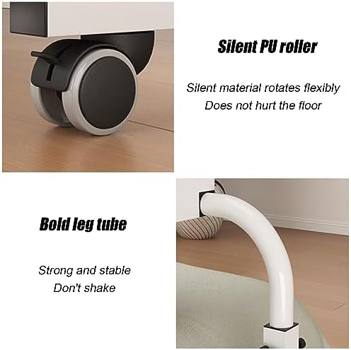 Foldable Table Tray Bedside Laptop Table，Adjustable Height and Width Overbed Table with Wheels Portable Lazy Computer Desk for Bed or Sofa