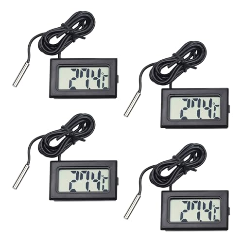 Miniatura 7 de 4 Piezas Termómetro Acuario, Termometro Nevera, Termómetro Digital Mini Con Sonda Externa Impermeable, Sensor Temperatura, Pantalla Lcd, Adecuado Para Refrigerador, Congelador Y Acuario