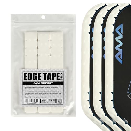 PICKLETECH Pickleball Edge Guard Tape – White Grid Pattern Edge Tape