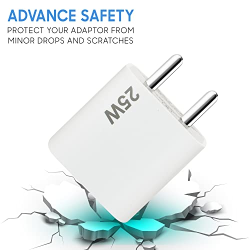 Image of ZYBUX 25W Fast Type C Google Charger Adapter For Pixel 6A,Pixel 7,Pixel 7 Pro,Pixel 6 Pro,Pixel 5,4 Chrome Book Type C Charger,Your Pixel Series Mobile Phone With Usb-C 25 Watt Charging Adaptor,White