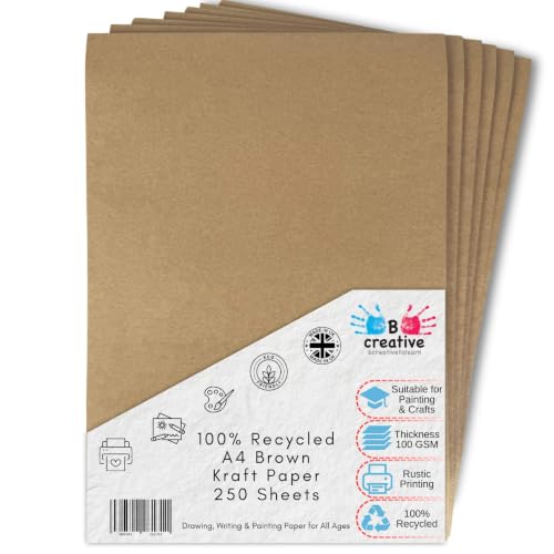 Image of BCreative A4 Kraft Paper 100gsm 250 Sheets Recycled Printer Paper
