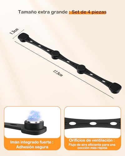 Miniatura 4 de Imanes Para Papel De Hornear Airfryer, Paquete De 4 Imanes De Silicona Evitan Que El Papel Para Hornear Cubra Los Alimentos, Accesorios Para Freidora De Aire Caliente Para Ninja, Philips, Cosori