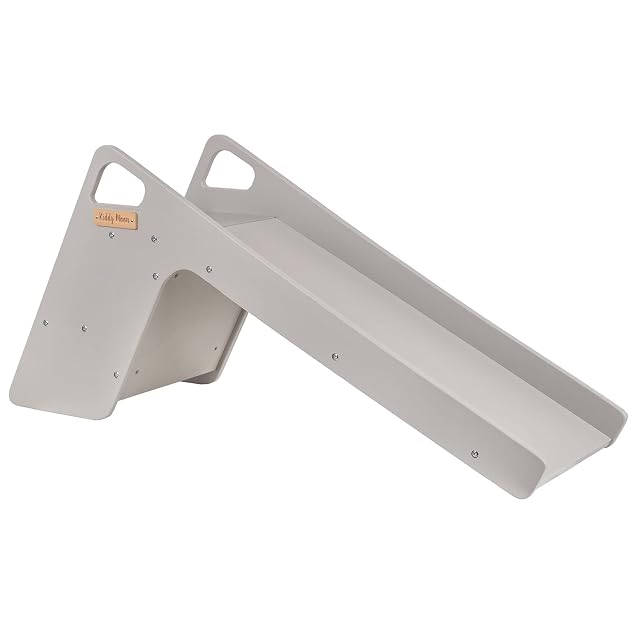 Foto 2 de 8 de KiddyMoon Tobogán Y Silla 2 En 1 De Madera para Niños, Grande, Gris